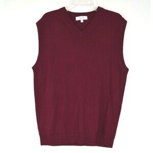 TURNBURY Mens Extra Fine Merino Wool Vest Wine Size Large L Excellent